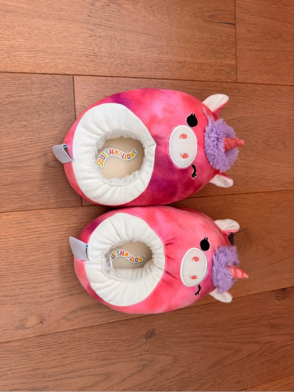 Squishmallows Pink & Purple Unicorn Plush Slippers